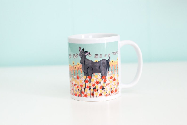 Goat Coffee Mug / A Meadow and Tin Cans / 11oz Coffee Mug image 1