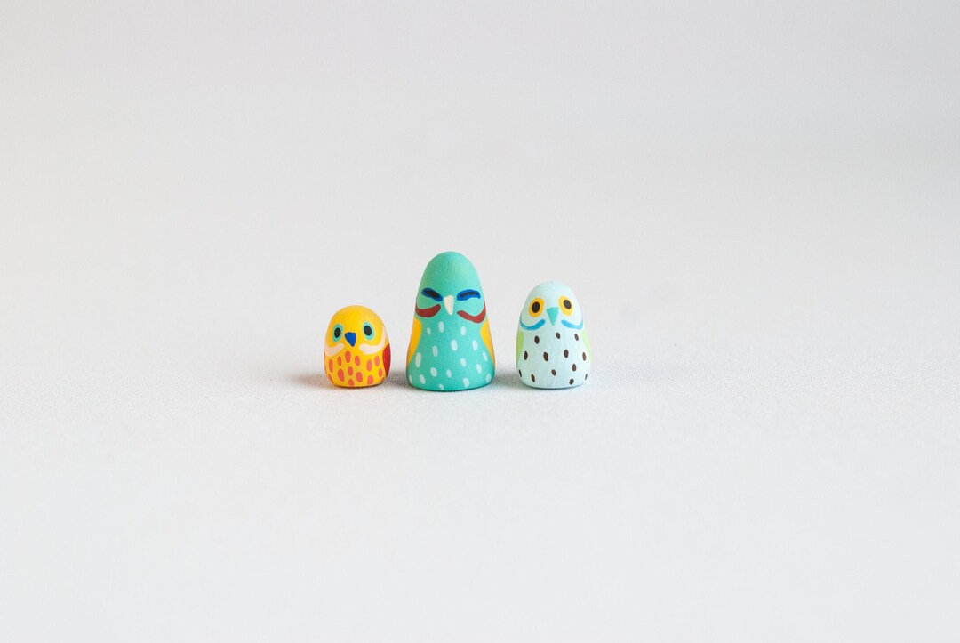 カラフルな鳥の置物 カラフルな鳥の置物：エスポジトス、3個セット - Etsy 日本