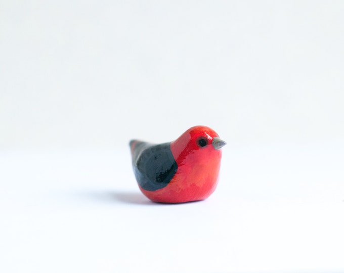 Scarlet Tanager Miniature | Bird Figurine