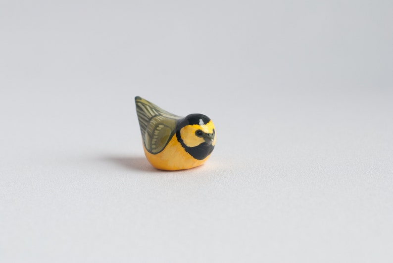 Hooded Warbler Miniature Yellow Warbler Songbird Bird Figurine image 2