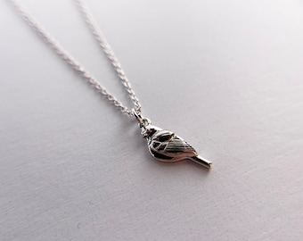 Sterling Silver Songbird Necklace: Dainty Bird Charm, Hypoallergenic