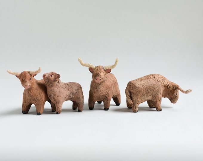 Choose Your Highland Cow Figurine | Collection of Highland Cattle Miniatures | Whimsical Art | Tiny Art