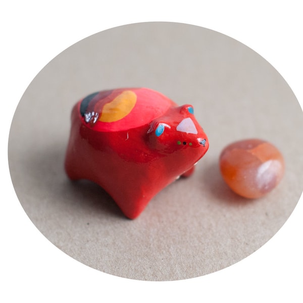 Energetic Bear w/ Red Jasper Stone: For the Root Chakra