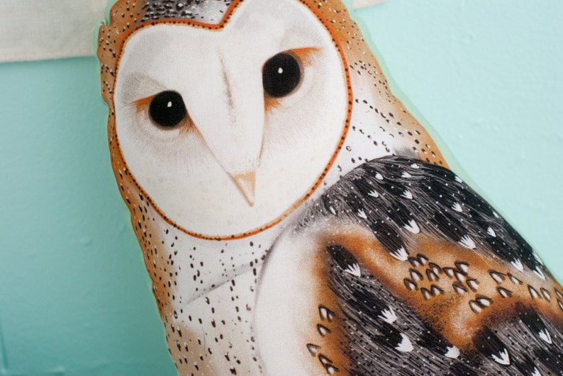 Large Owl Plushie Choose One Screech Owl Barn Owl Bird Pillow Nature Home Decor Nursery Decor Gift for Him Mother's Day image 4