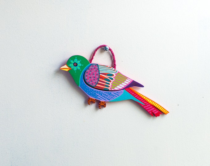 Colorful Bird Wall Hanging | Colorful Canary | Bird Art | Songbird Painting | Study 2