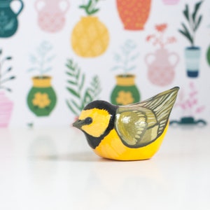 Hooded Warbler Miniature Yellow Warbler Songbird Bird Figurine image 3