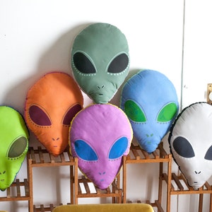 Choose Your Large Alien Head Pillow / Alien Plushie / 6 Different Colors image 1