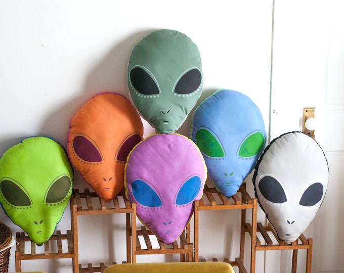 Choose Your Large Alien Head Pillow / Alien Plushie / 6 Different Colors
