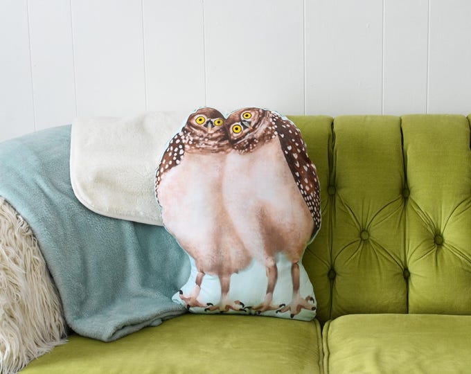Large Baby Owls Plushie | Burrowing Owls | Baby Owls | Owl Pillow | Gift for Mom | Nature Lover Gift | Unique Baby Gift | Nursery Decor