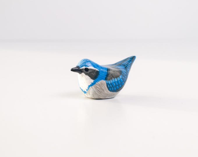 California Scrub Jay Miniature | Western Backyard Bird | Songbird | Bird Figurine | Gift for Bird Watcher | Bird Nerd | Gift for Mom