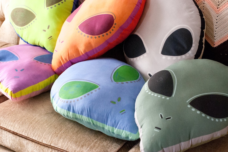 Choose Your Large Alien Head Pillow / Alien Plushie / 6 Different Colors image 3