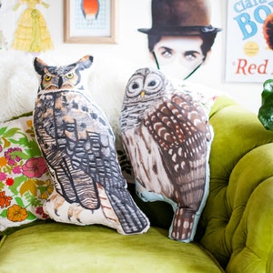 Large Owl Plushie / Choose Between Long Eared Owl or Barred Owl / Owl Pillow Gift for Dad Nature Lover Gift Father's Day Unique Gift image 4