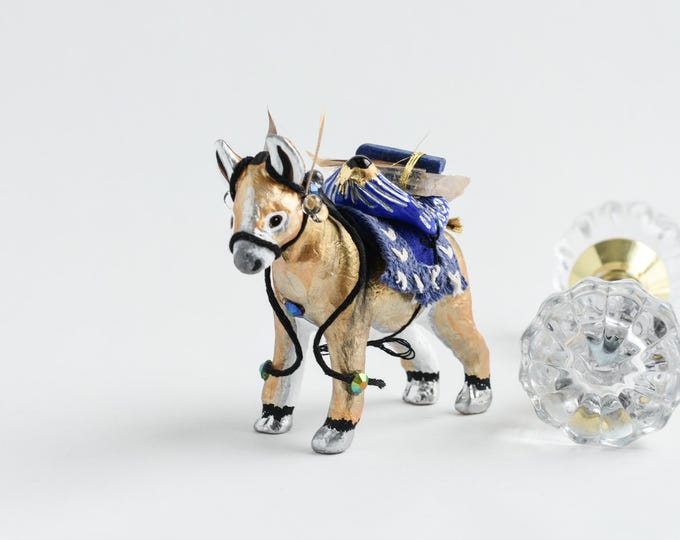 Beasts of Burden Collection: The Golden Donkey with Cobalt Blue | Pack Animals to Lighten the Loads of the World
