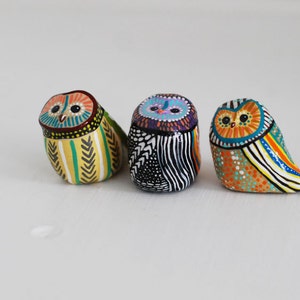 Owl Studies 24, 25, 26 / Barn Owl Totem / Colorful / Geometric / Modern Art Figurine image 3