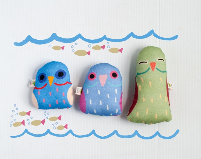 Derpy Little BirBs Mini Plushies | Set of 3 | Nursery Decor | Cute Little Bird Pillows