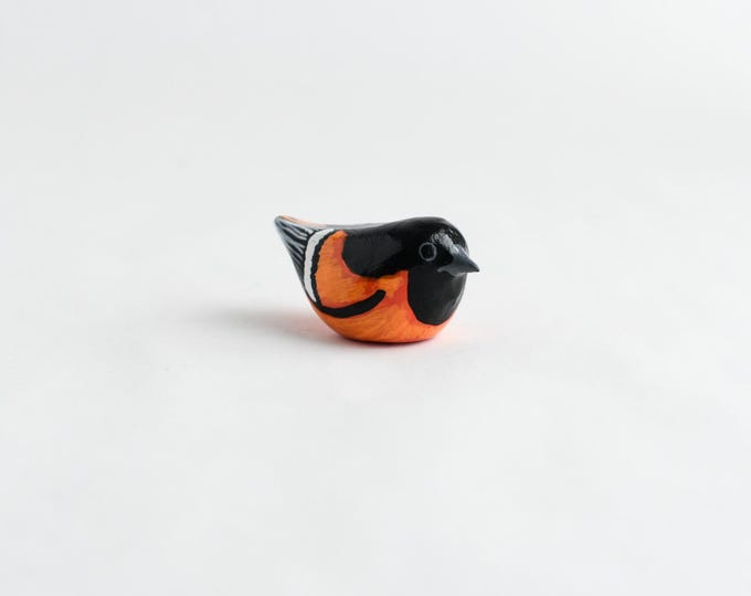 Baltimore Oriole Miniature | Bird Figurine | Orange Song Bird | Songbird Figurine