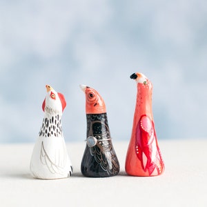 Choose Your Bird Ring Holder Bird Ring Cone Jewelry Display Ring Dish Choose Turkey Vulture, Flamingo, or Chicken image 2