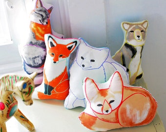 Choose Your Fox Plushie | Red Fox, Tibetan. Arctic, Gray, or Fennec Fox | Nursery Decor