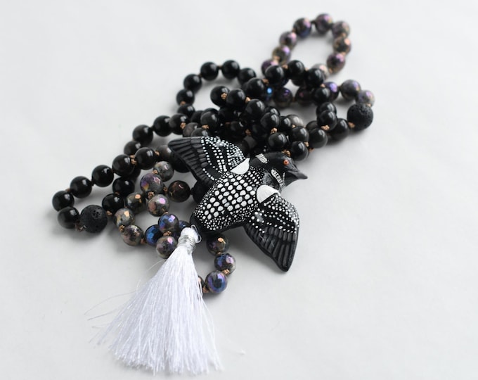 CUSTOM Sacred Mala Necklace | Choose your Gemstone Beads | Choose your Animal Guru Bead