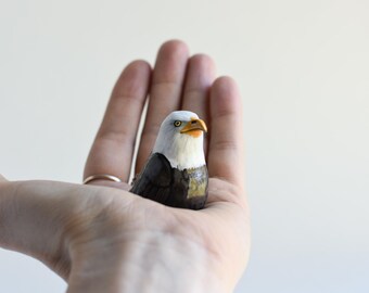 白頭ワシのミニチュア | 鳥の置物 - Etsy 日本