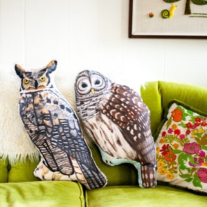 Large Owl Plushie / Choose Between Long Eared Owl or Barred Owl / Owl Pillow | Gift for Dad | Nature Lover Gift | Father's Day Unique Gift