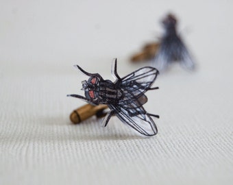 House Fly Cufflinks | Insect, Entomology, Bug | Gift for Men | Gifts Under 25