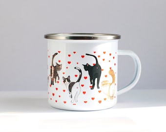 Cat Butt ENAMEL Coffee Mug | Funny Cat Coffee Mug | 10oz Coffee Mug | For Cat Lovers