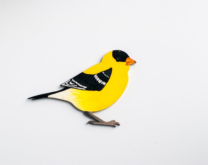 Goldfinch Wooden Wall Art | Bird Wall Hanging | 5" Wooden Bird Wall Hanging | For Bird Nerds