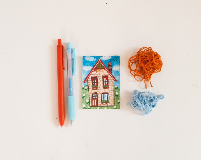 2x3 Little House Painting | Mini Painting | Acrylic | Original Painting