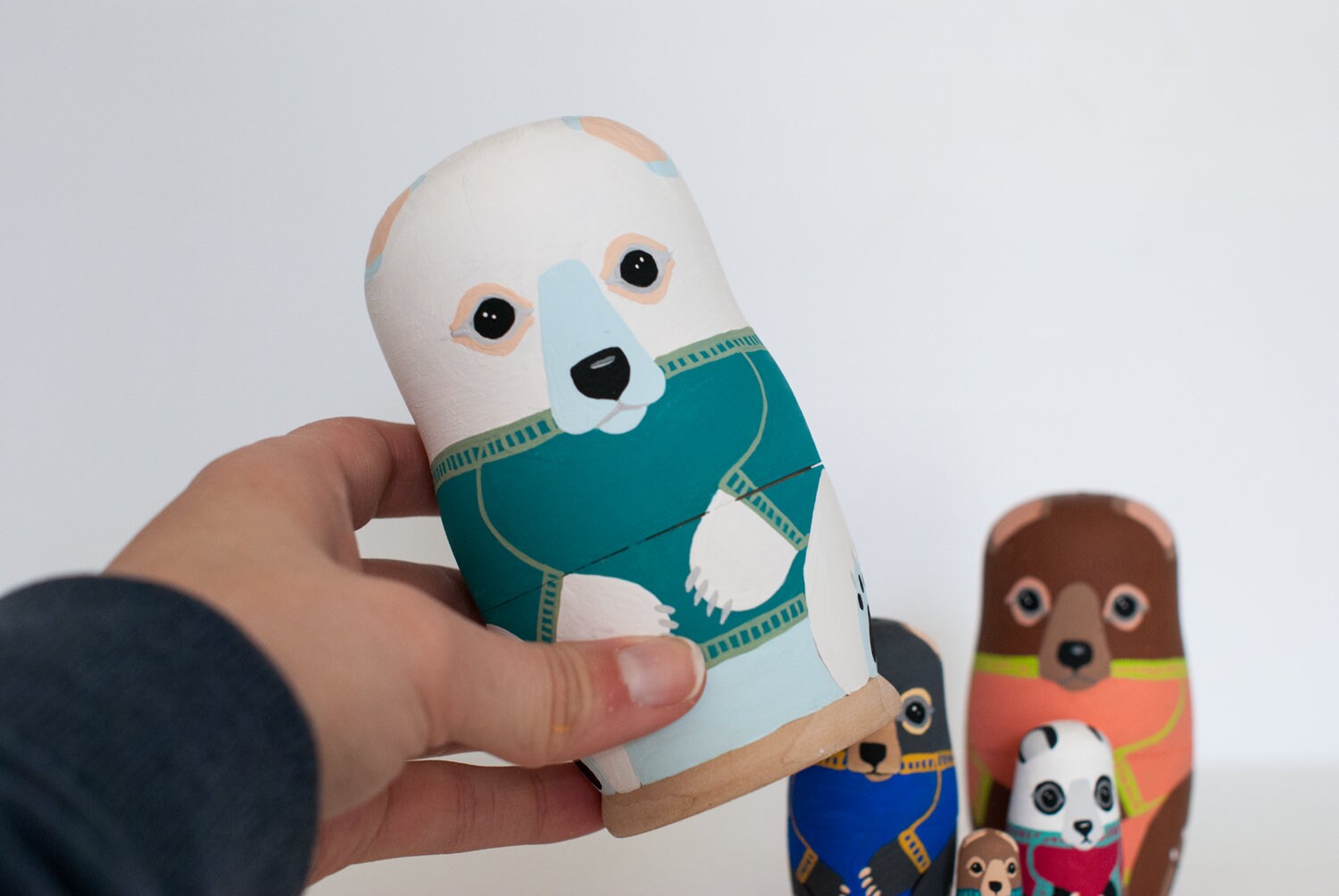 polar bear matryoshka nesting dolls