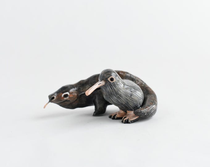 Komodo Dragon + Kiwi Bird: Best Friends Animal Collection | Clay Animal Figurines