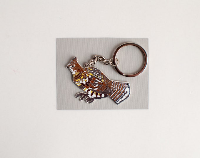 Ruffed Grouse Keychain | 2" Grouse Charm | Enamel Key Chain | Gift for Nature Lovers | Gift for Him | Father's Day Gift