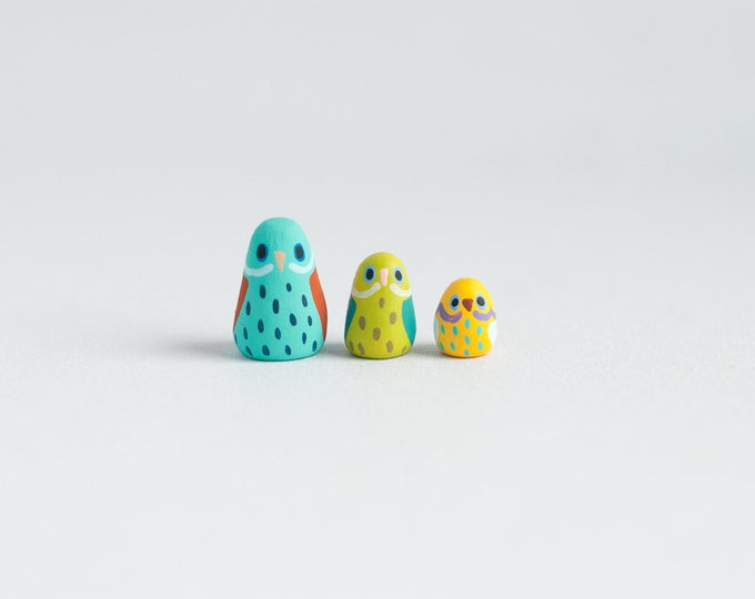 Derpy Little BirBs: The Johnsons | Colorful Bird Figurines | Choose Your BirB | Set of 3 | BirBs for Health and Happiness