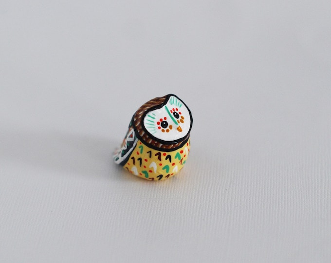 Owl Study 22 / Barn Owl Totem / Colorful / Geometric / Owl Figurine