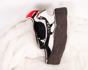 Pileated Woodpecker Pillow: Nature Inspired Home Decor