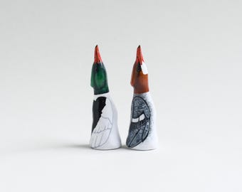 Hand Painted Common Merganser Ring Holder: Unique Bird Nerd Gift