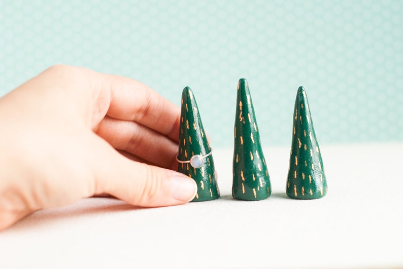 Ring Dish Evergreen Jewelry Display Tree Ring Cone Fir Tree Pine Tree Ring Holder