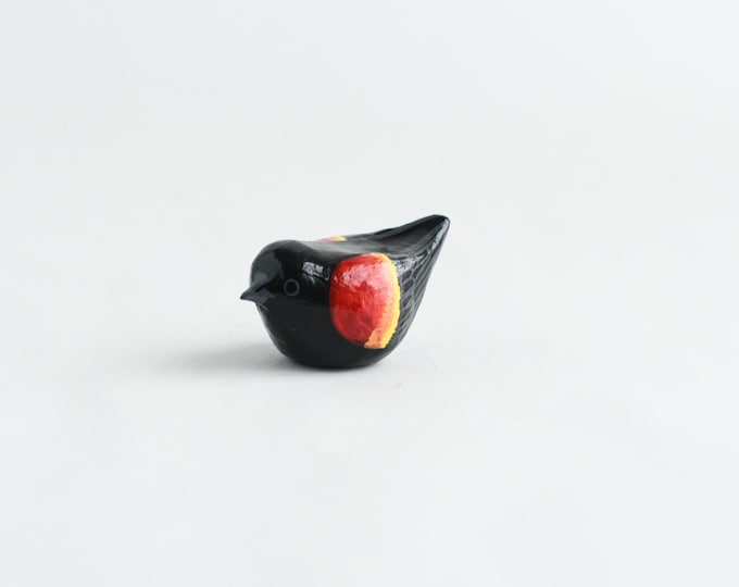 Red-Winged Blackbird Miniature | Songbird | Bird Figurine