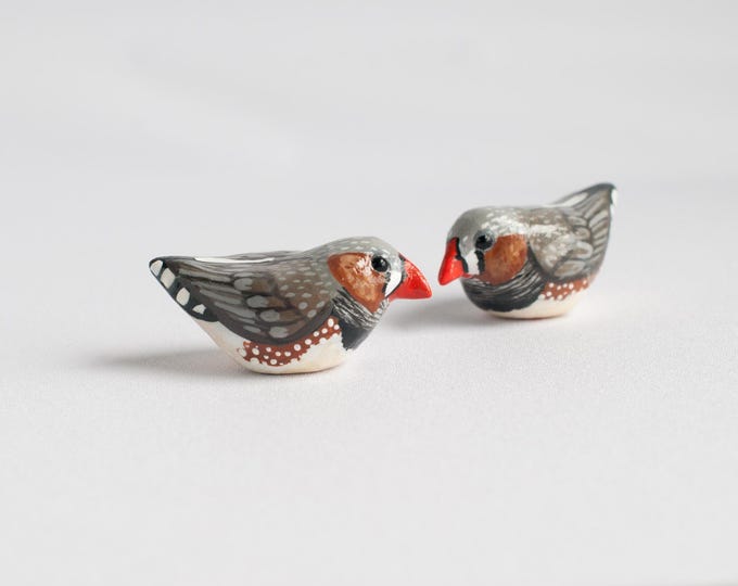 Zebra Finch Miniature | Song Bird of Australia | Australian Finch| Cute Pet Bird Art | Bird Figurine