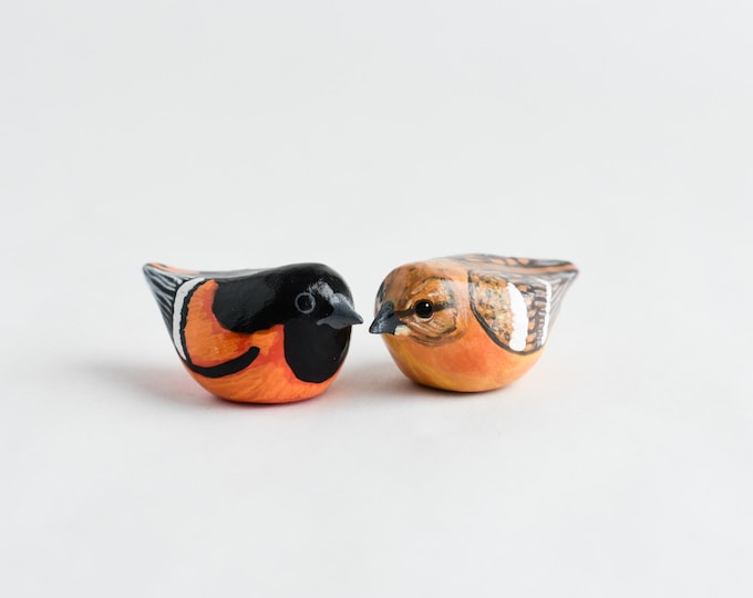 Baltimore Oriole Pair-  Miniatures