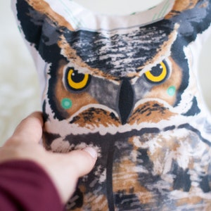 Large Owl Plushie / Choose Between Long Eared Owl or Barred Owl / Owl Pillow Gift for Dad Nature Lover Gift Father's Day Unique Gift image 8