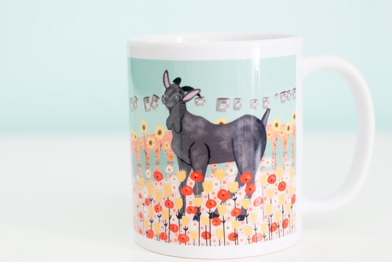 Goat Coffee Mug / A Meadow and Tin Cans / 11oz Coffee Mug image 2