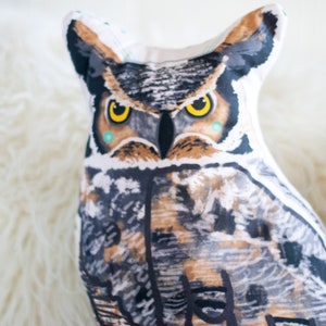 Large Owl Plushie / Choose Between Long Eared Owl or Barred Owl / Owl Pillow Gift for Dad Nature Lover Gift Father's Day Unique Gift image 10