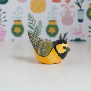 Hooded Warbler Miniature Yellow Warbler Songbird Bird Figurine image 4