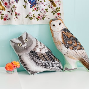 Large Owl Plushie- Choose One |  Screech Owl | Barn Owl | Bird  Pillow | Nature Home Decor|  Nursery Decor | Gift for Him |