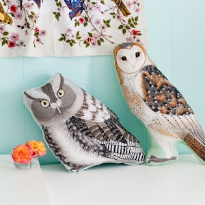 Large Owl Plushie- Choose One |  Screech Owl | Barn Owl | Bird  Pillow | Nature Home Decor|  Nursery Decor | Gift for Him | Mother's Day