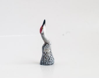 Sandhill Crane Ring Holder | Bird Ring Cone | Jewelry Display | Ring Dish | Crane Sculpture