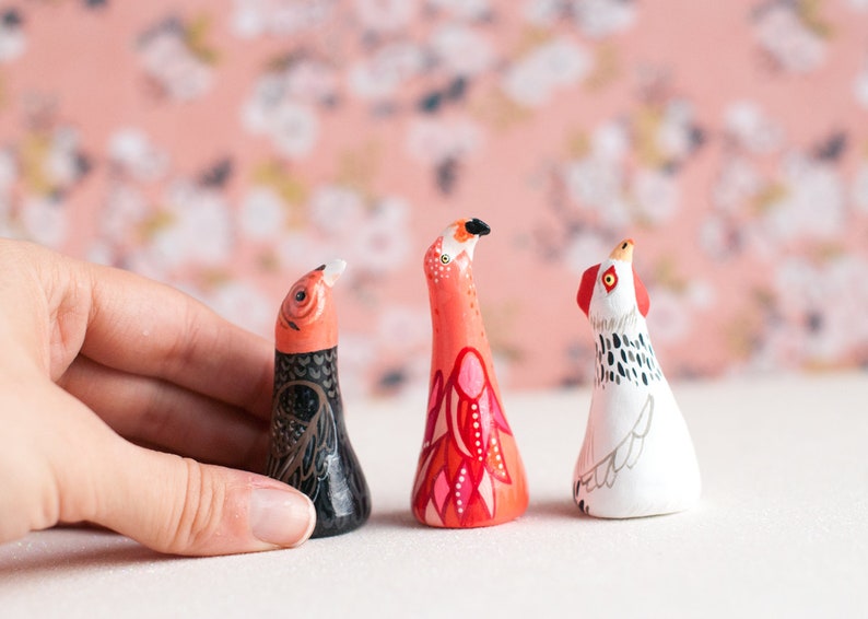 Choose Your Bird Ring Holder Bird Ring Cone Jewelry Display Ring Dish Choose Turkey Vulture, Flamingo, or Chicken image 4