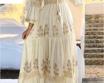 Boho Floral Maxi Dress | Sleeveless V-Neck Flowy Beach Vacation Resort Wear