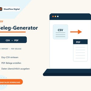 Etsy Receipt Generator | PDF Receipts from Etsy CSV | Income Receipt Tool for Etsy Sellers | Bookkeeping Digital Download